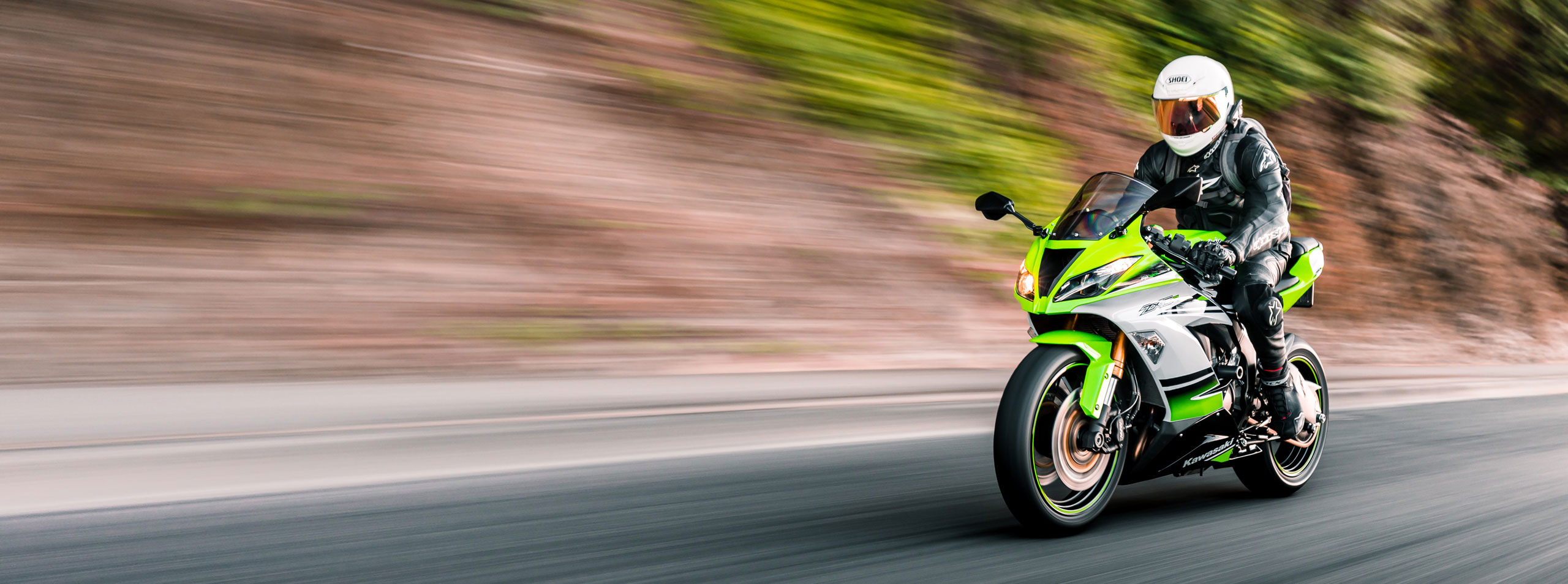green Kawasaki bike fast